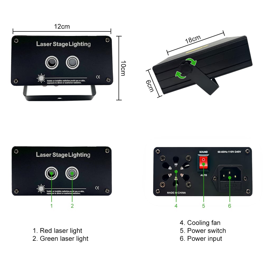 10W red green stage laser light for DJ events UAE