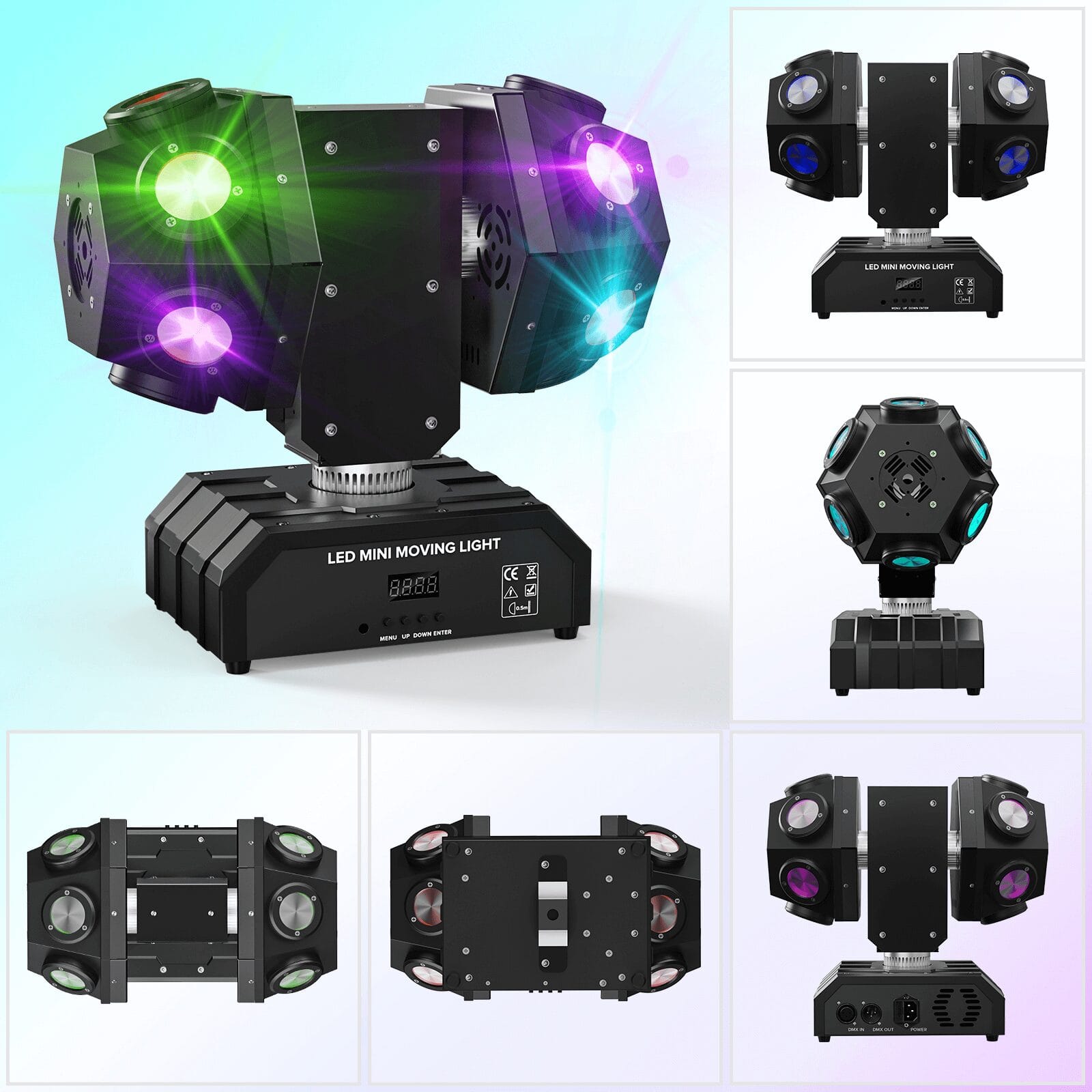  12LED Double Moving Head Light With Laser