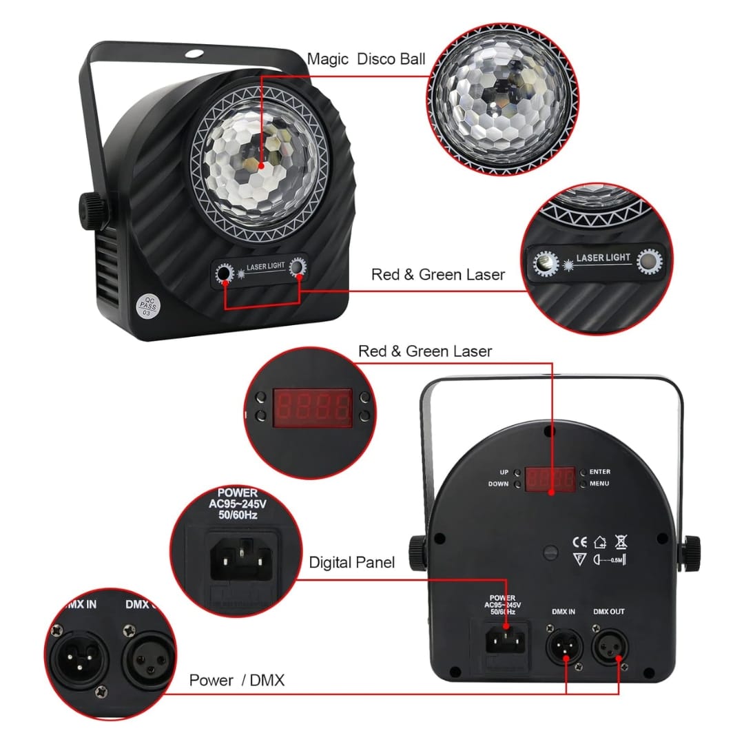 13 channel DMX disco pattern light