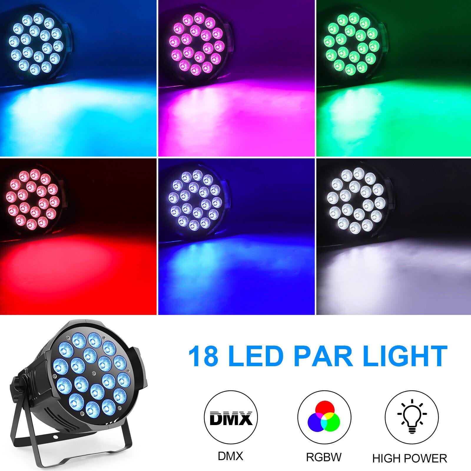 18 LED Stage Par Light RGBW DMX UAE
