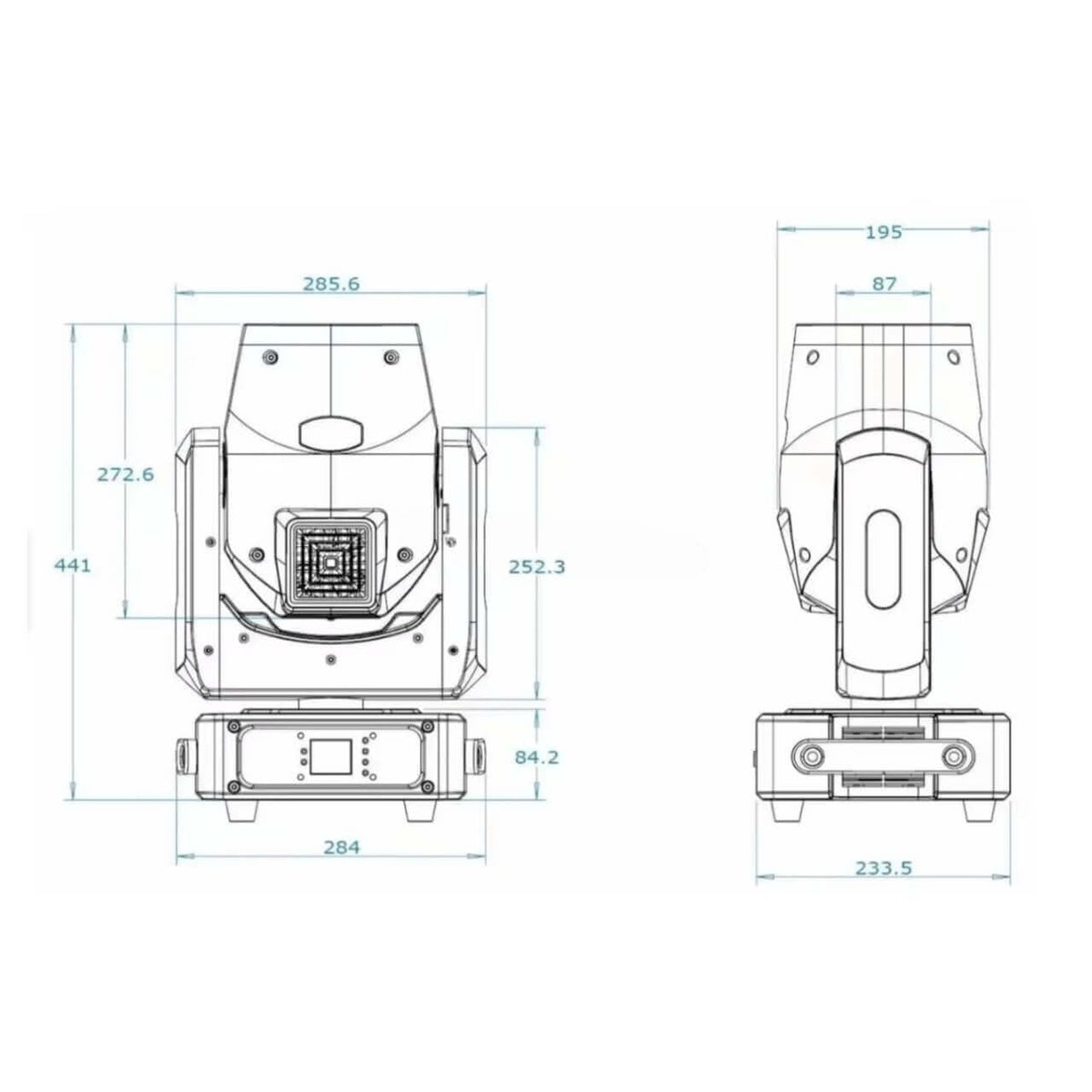  295W Mini 7R Beam Moving Head Light