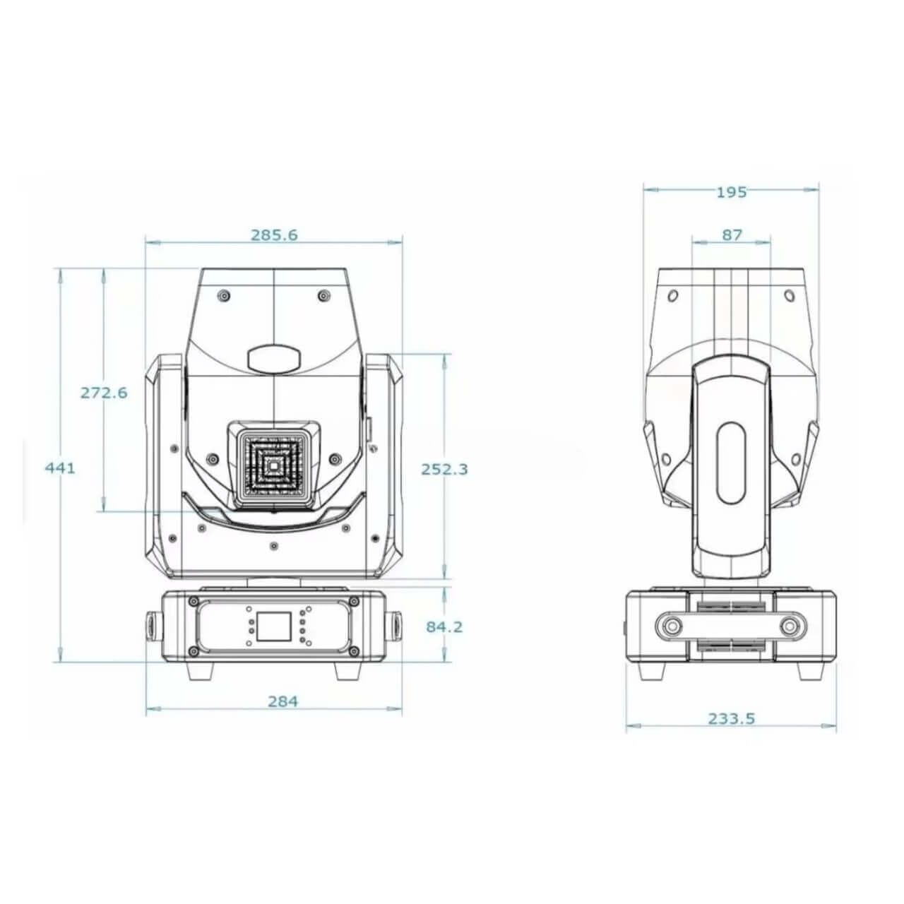  295W Mini 7R Beam Moving Head Light