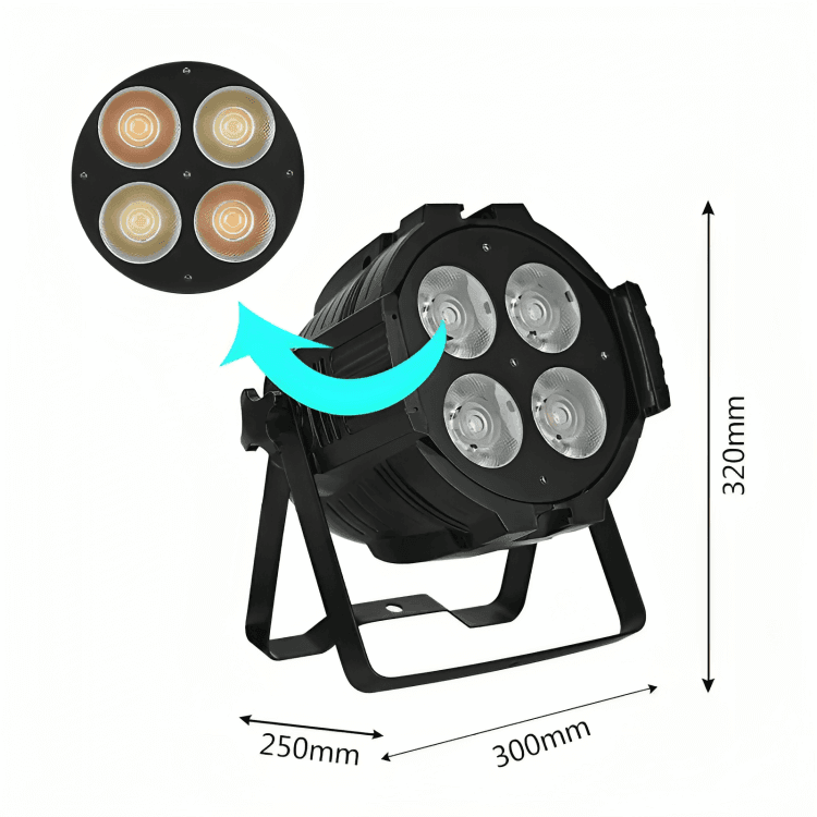 4x50W warm and cool white LED blinder light