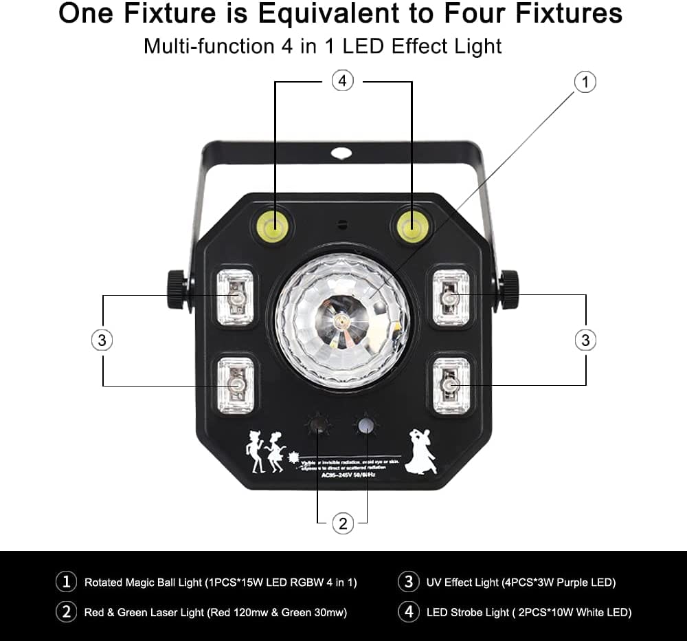 50W 4 in 1 LED disco ball stage effect light