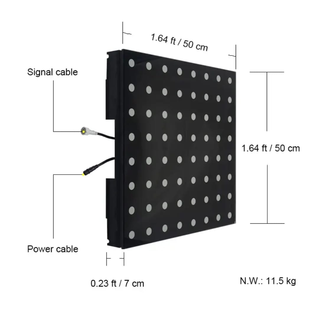 50x50cm RGB 64 pixel LED dance floor panel