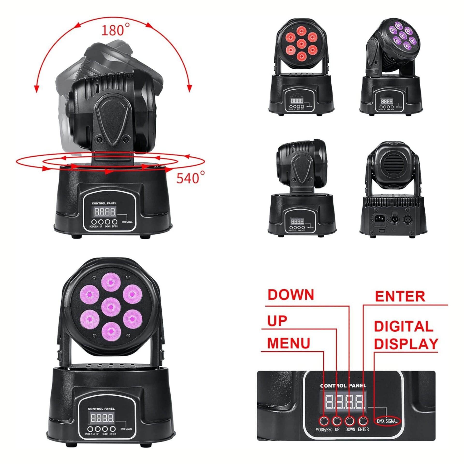 540 degree pan DJ moving head light UAE