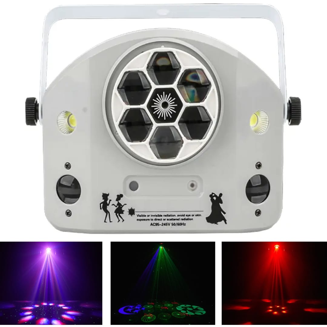 6 bee eye LED laser light with strobe and pattern effects
