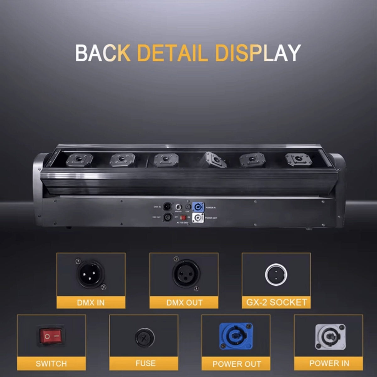 6 eyes RGB DMX laser stage light