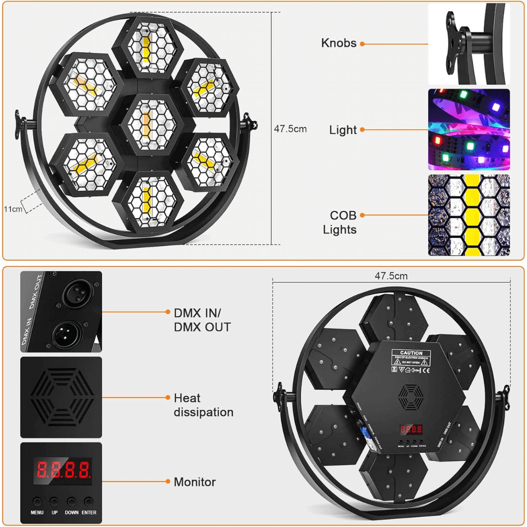 7p LED COB RGBW Par Mini Retro Light