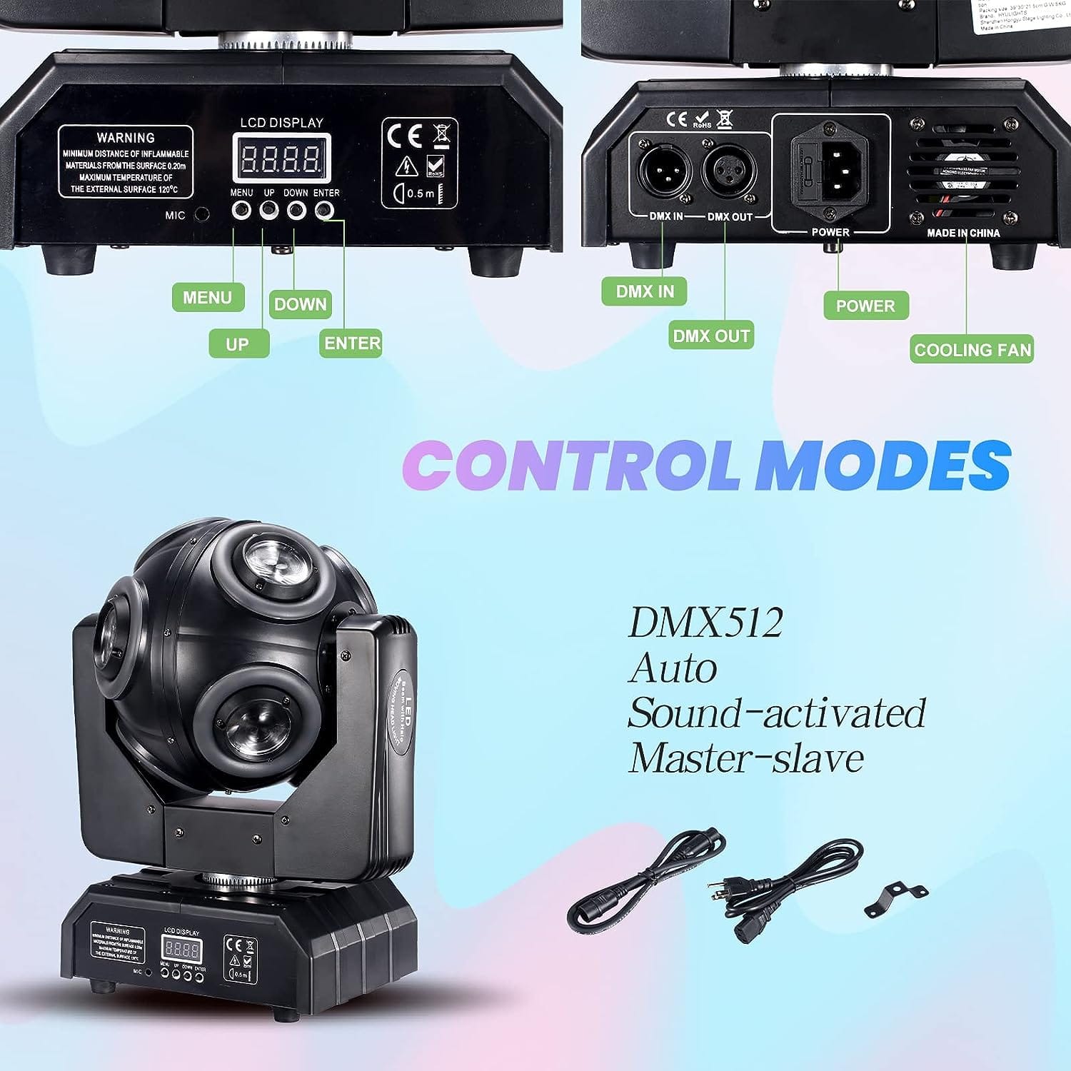 8x10W RGBW moving head DJ light with SMD effect