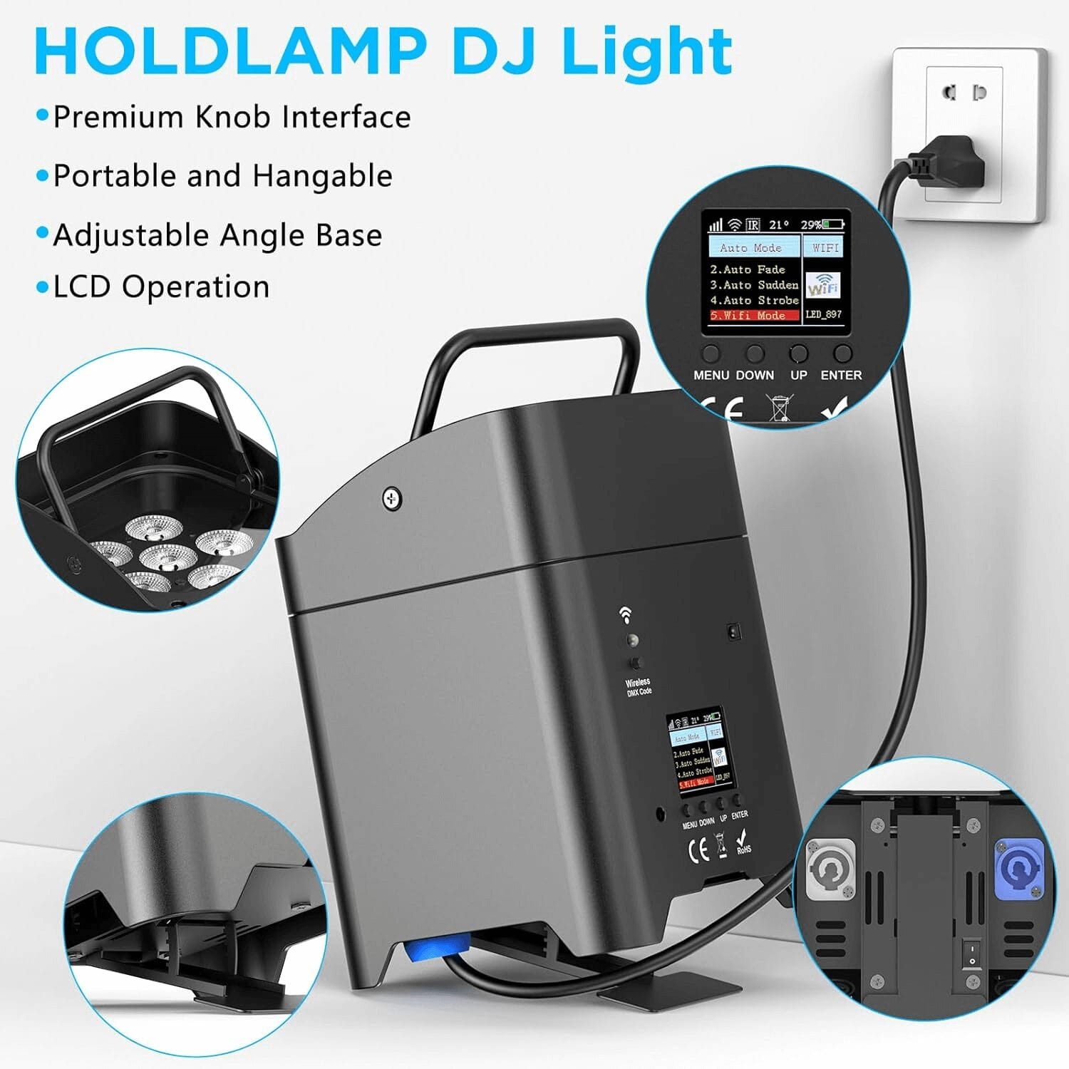 Battery powered LED PAR for wedding uplighting