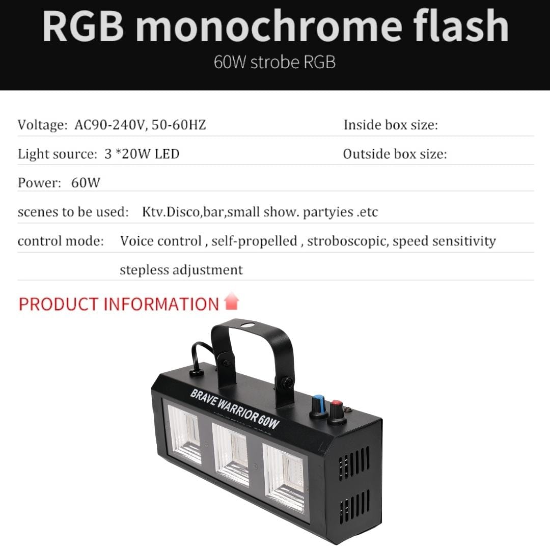 Compact sound activated strobe light