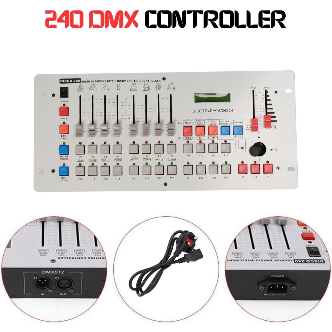DISCO 240 stage lighting controller with LCD display