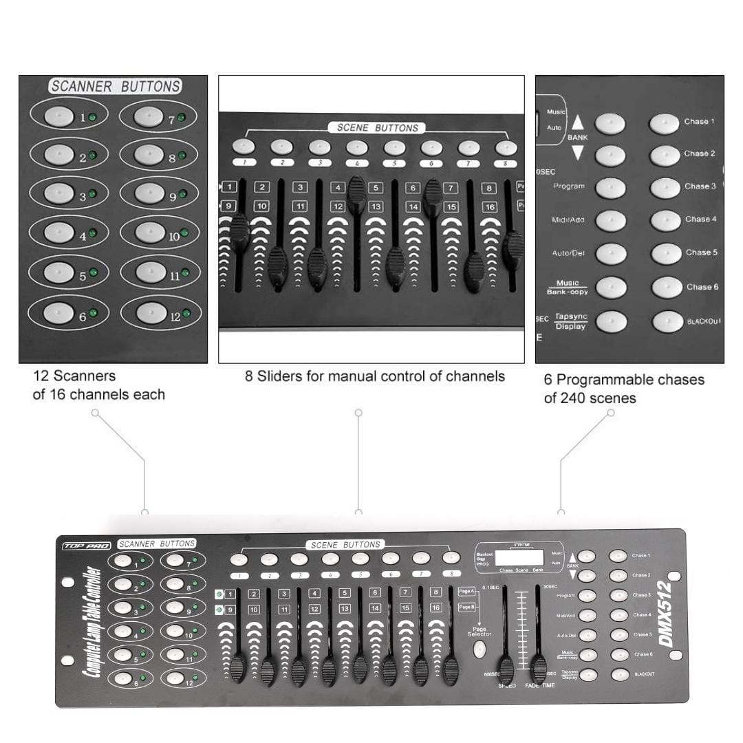 DMX512 STAGE LIGHTING CONTROLLER CONSOLE