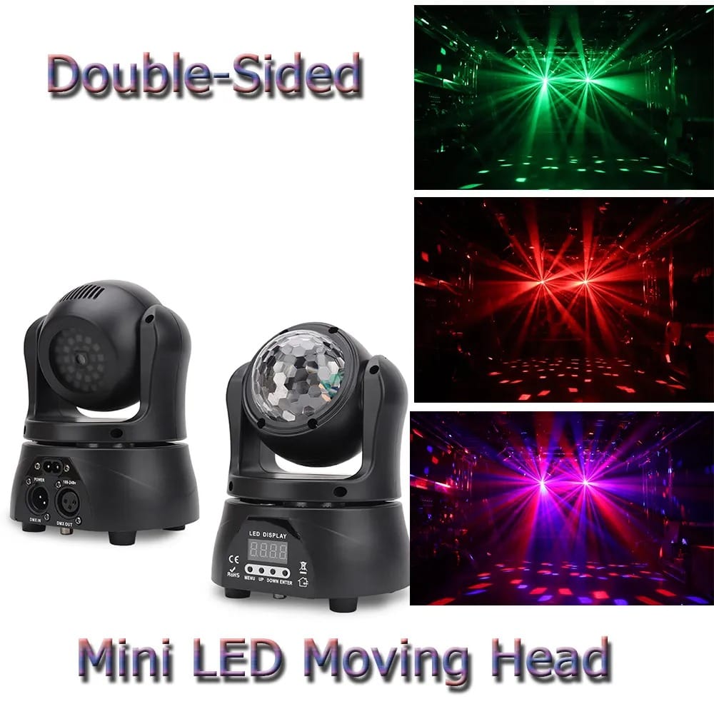 DOUBLE FACE MINI PARTY DJ MOVING LIGHT 4+1