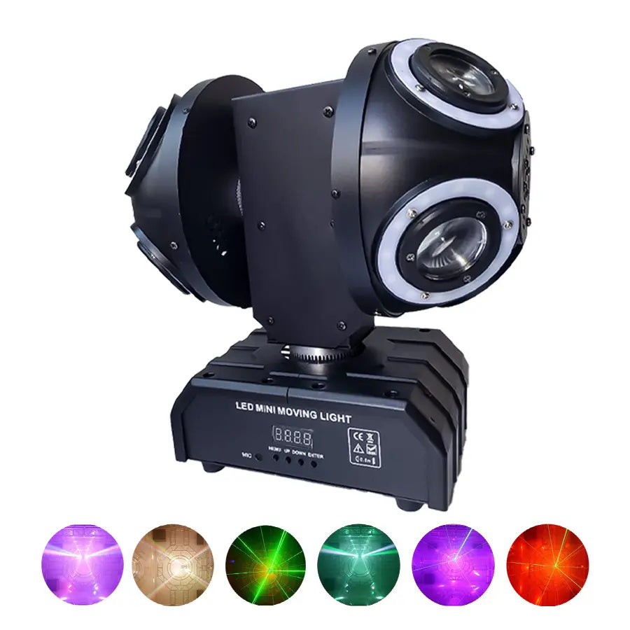 Dual moving head DJ laser light with 8 colour beams