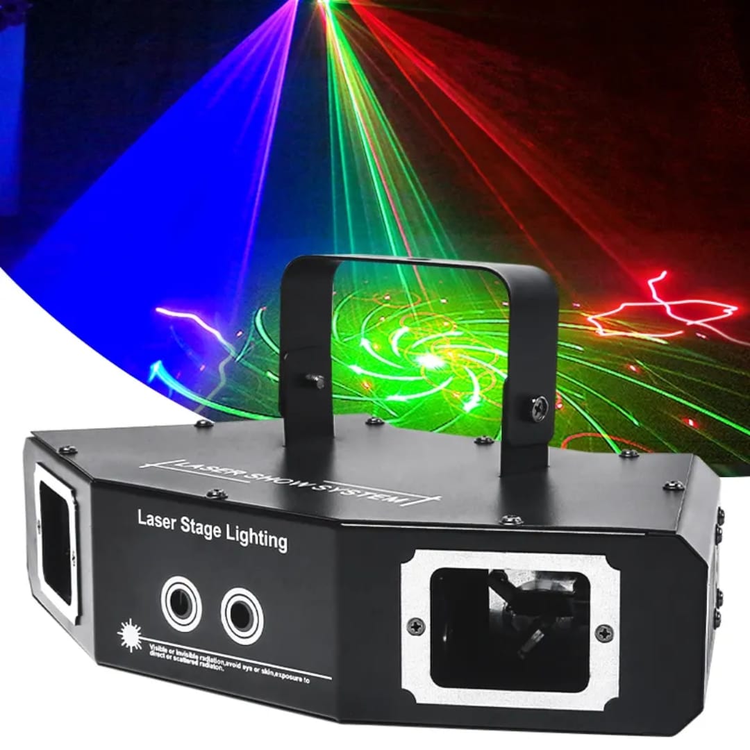 Four-hole stage laser light for DJ events