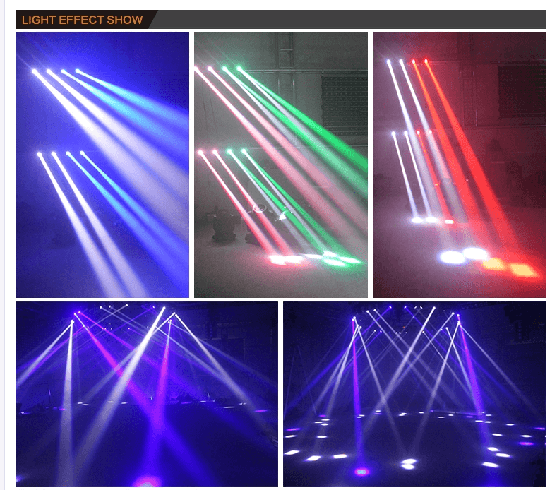 Four individually controlled RGBW moving heads