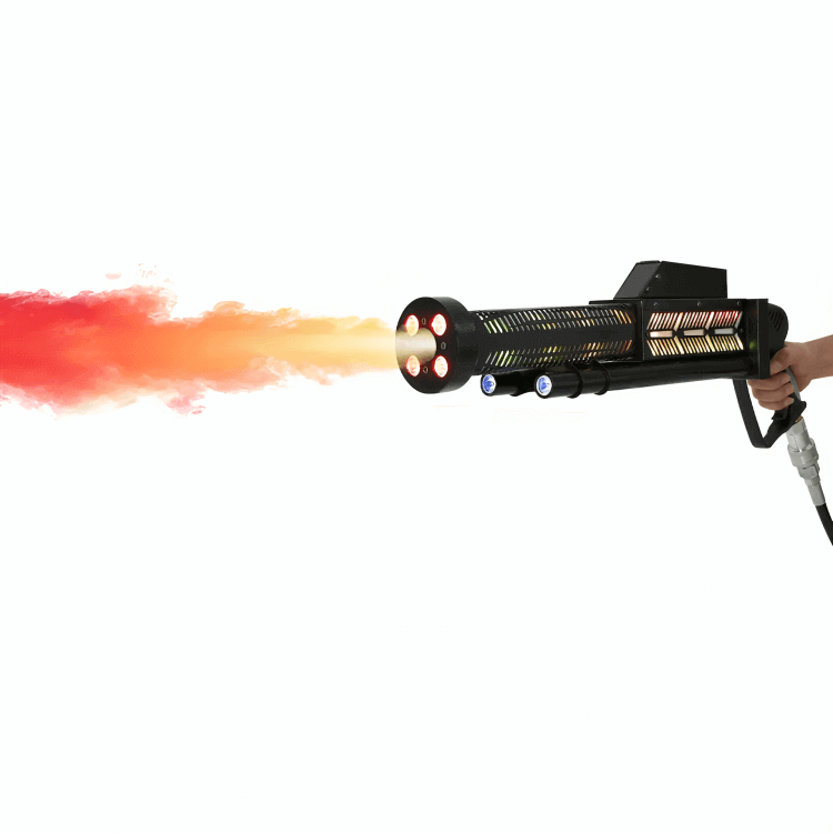 Handheld CO2 Gun Fog Machine with multicolour LED light