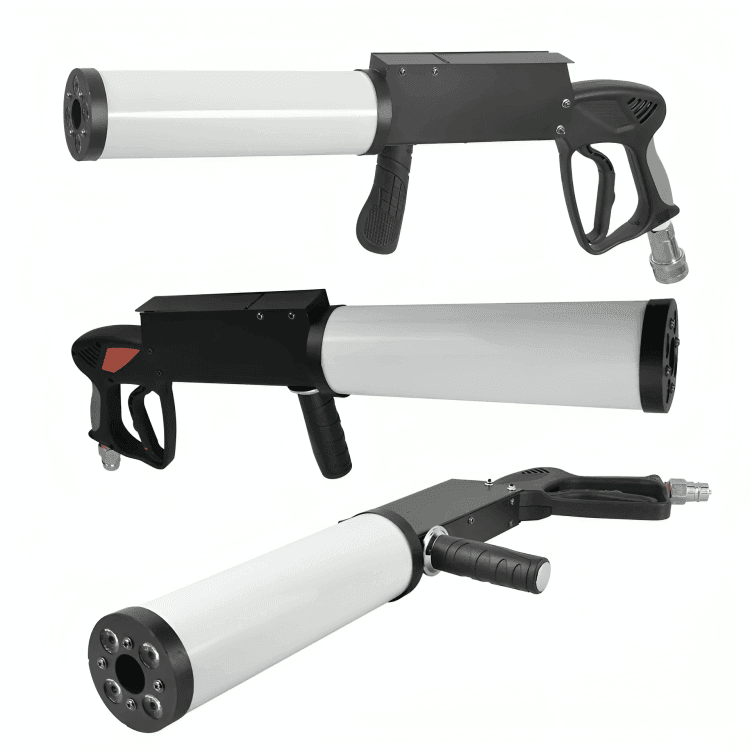 Handheld RGB CO2 stage gun with 3 metre hose