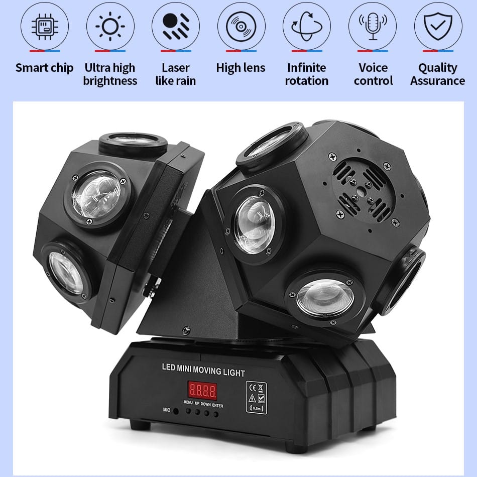 LED 3 Heads Moving Head laser Stage Light