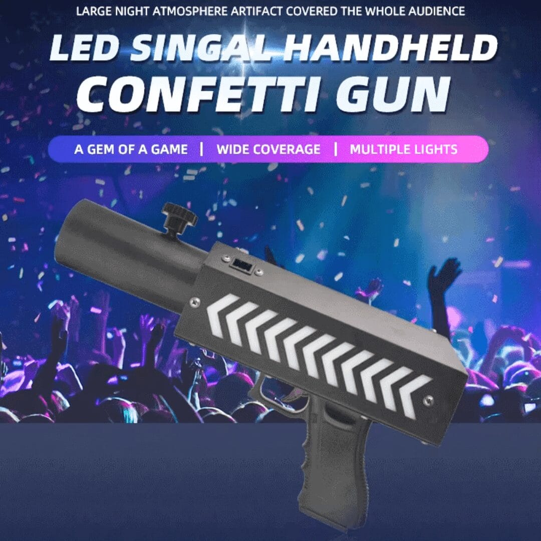 Manual LED confetti launcher for DJ events