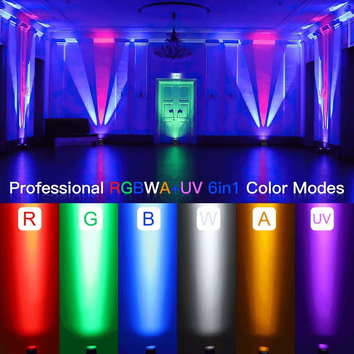 RGBWA UV stage PAR with DMX control UAE