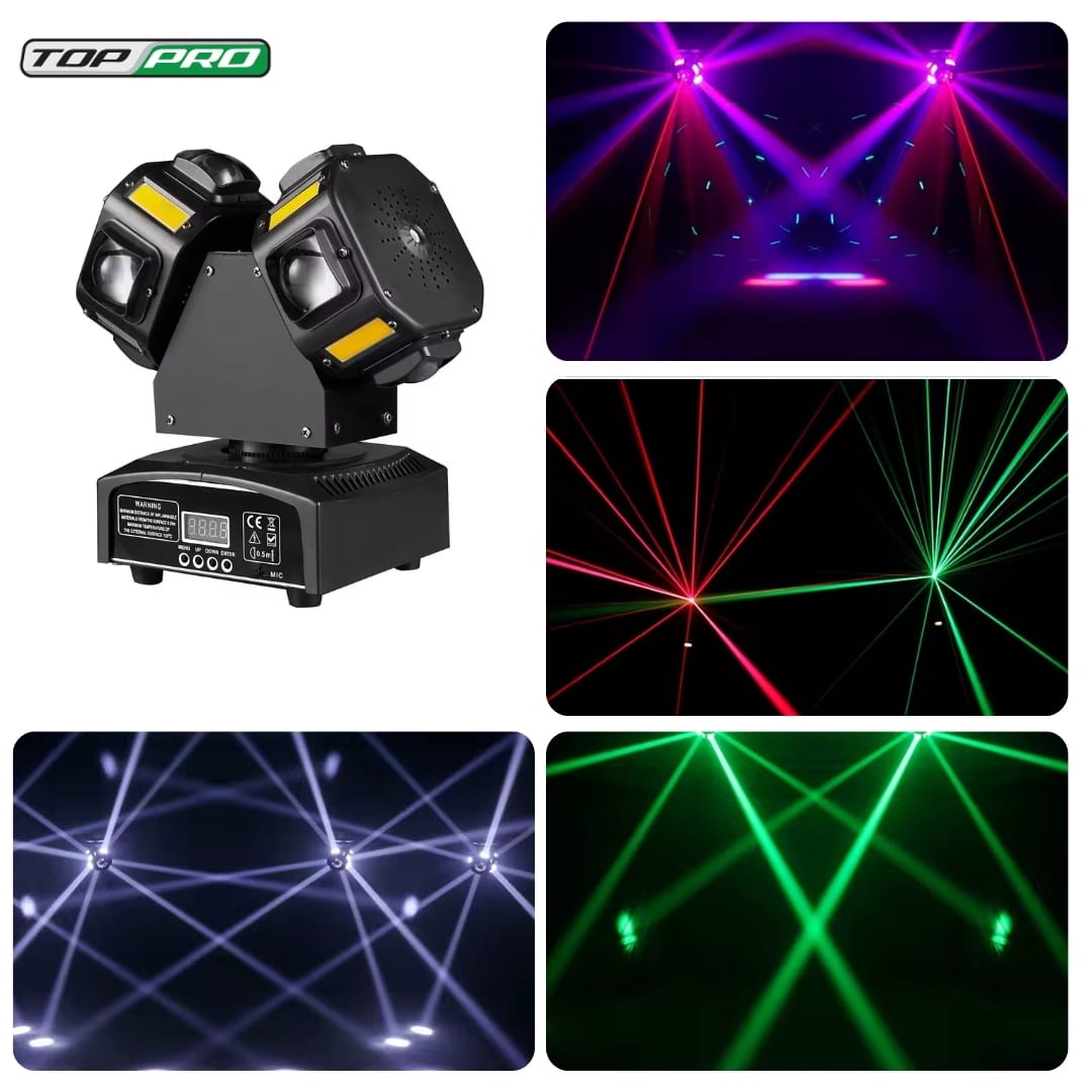 RGBW beam and red green laser moving light
