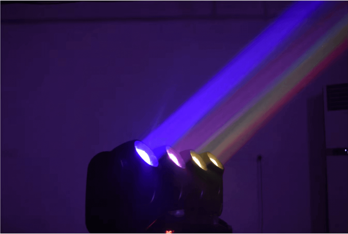 RGBW moving head with rotating kaleidoscope lens