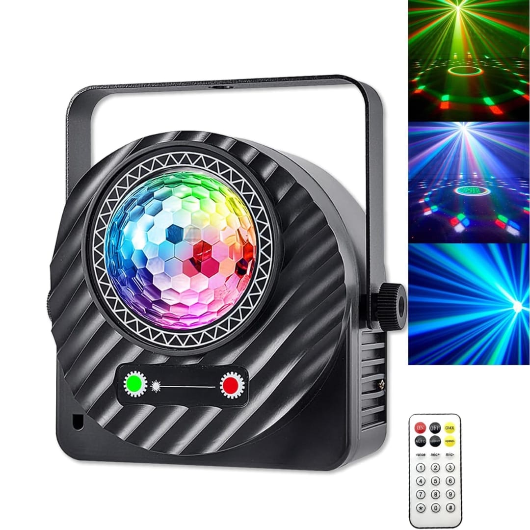 Red green beam and white strobe DJ light