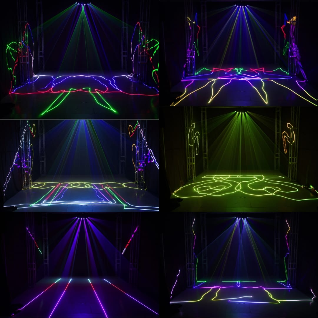Six lens RGB laser light for DJ and nightclub