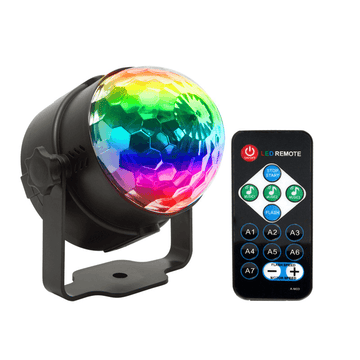 Sound activated RGB disco light with remote