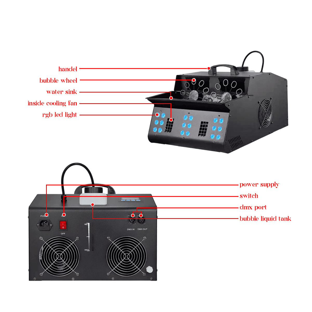 TOP PRO 1500W Bubble Fog Machine for Wedding Bar DJ Party