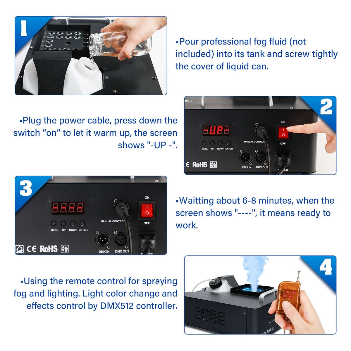 TOP PRO 3000W LED Fog Smoke Machine with Remote
