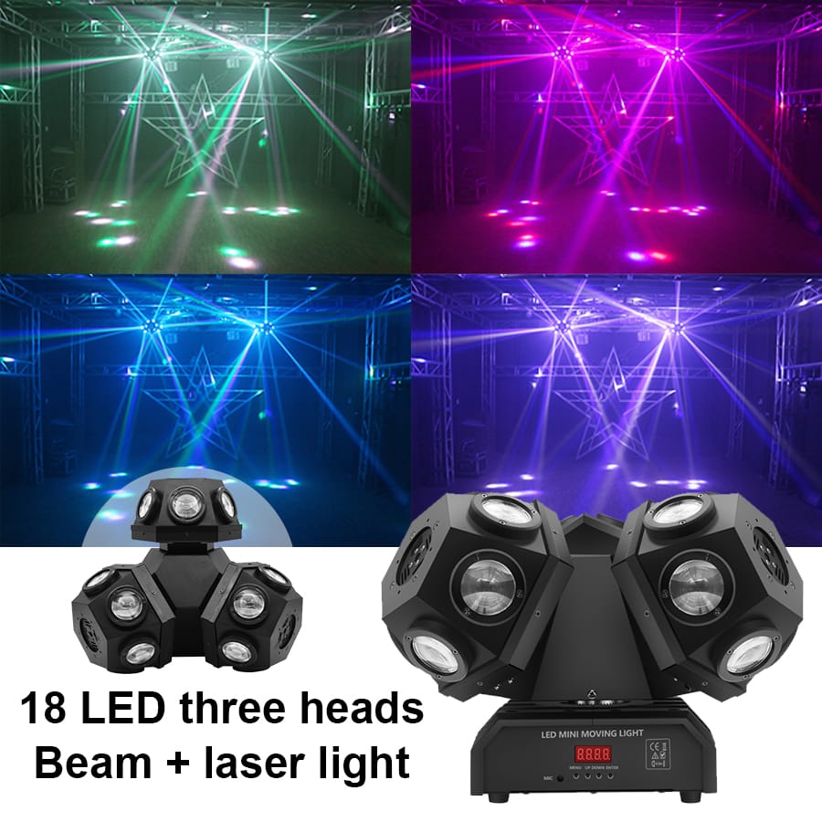 Three head DMX512 laser effect light for events
