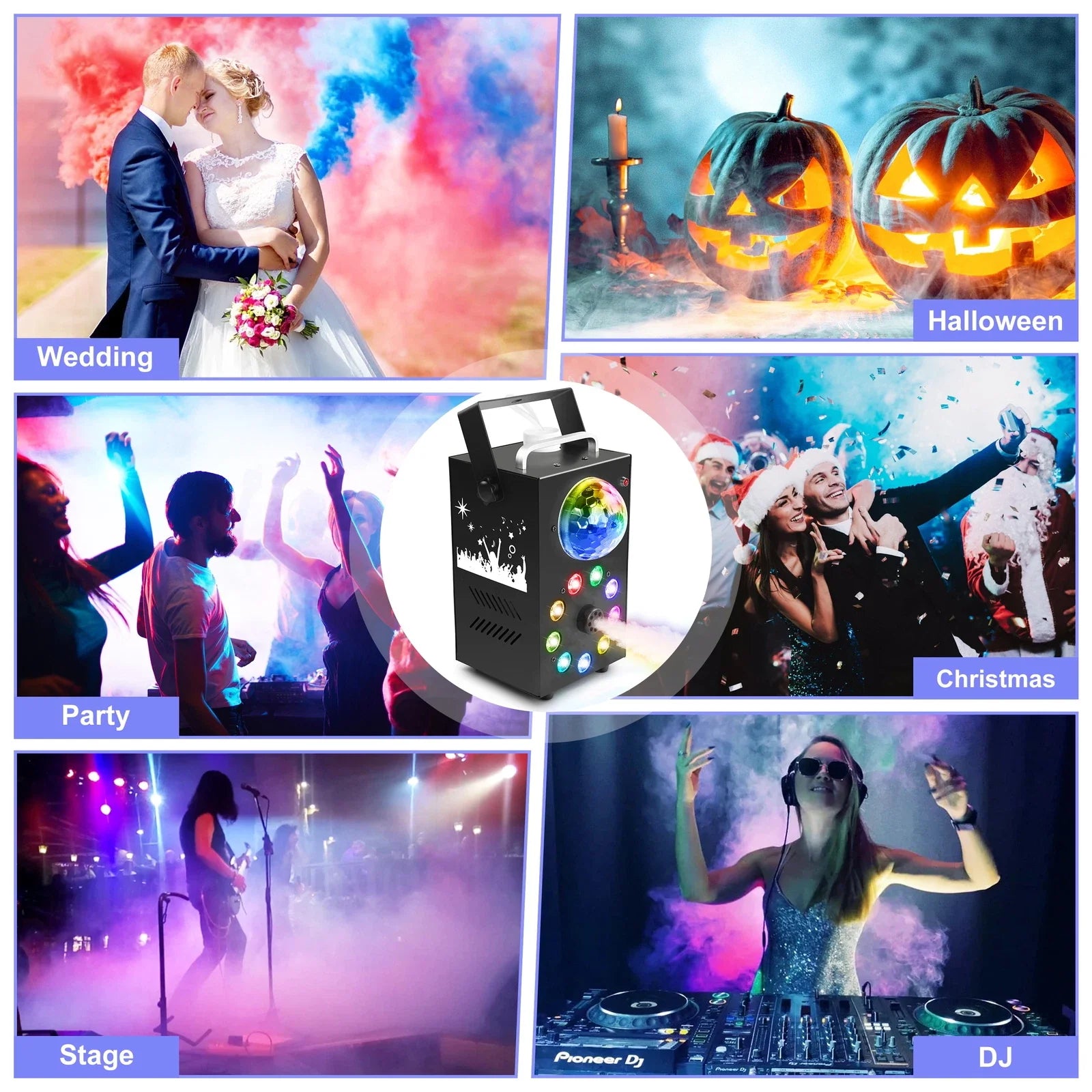 700W Fog Machine with 9 LED Disco Light — Stage Smoke Effect UAE