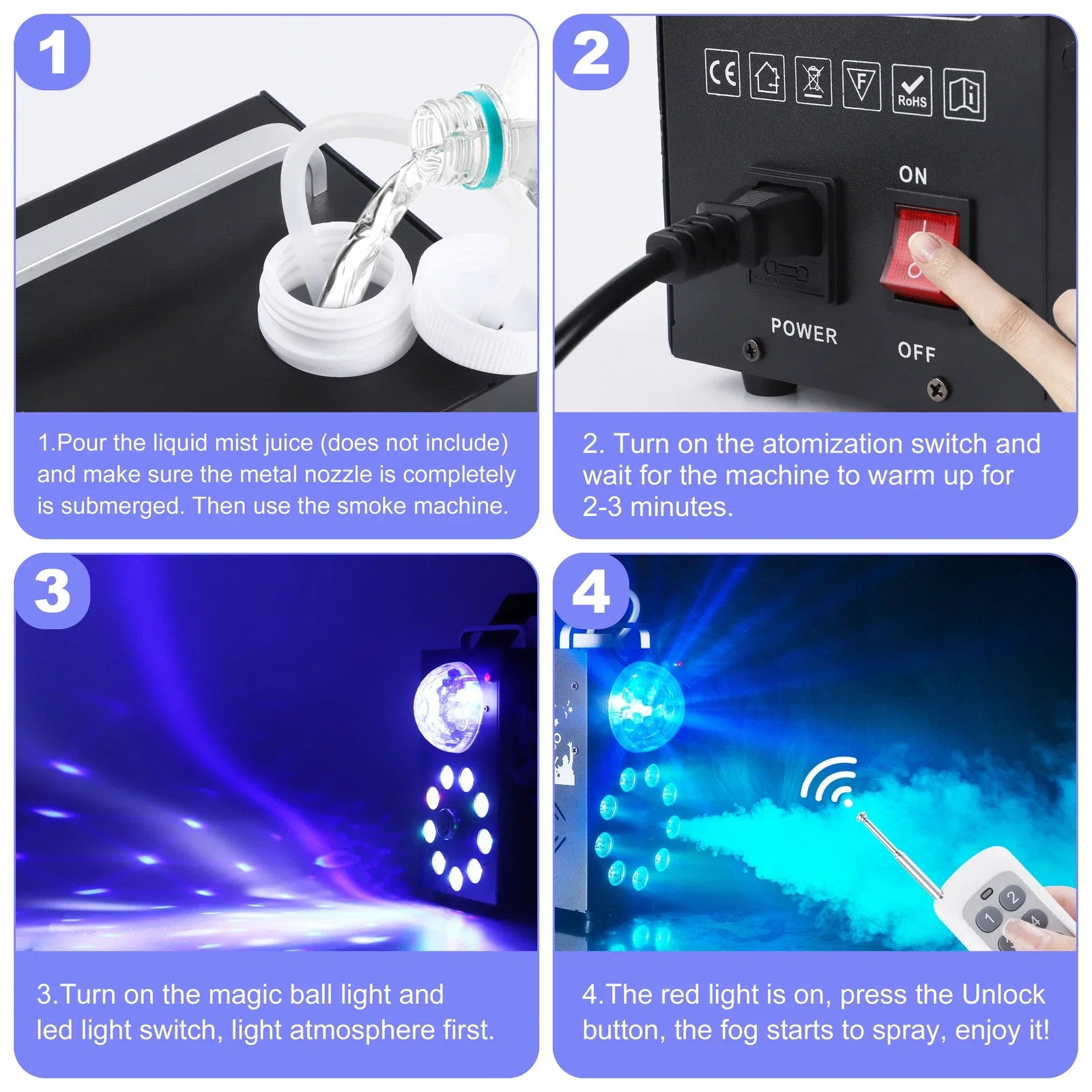 700W Fog Machine with 9 LED Disco Light — Stage Smoke Effect UAE