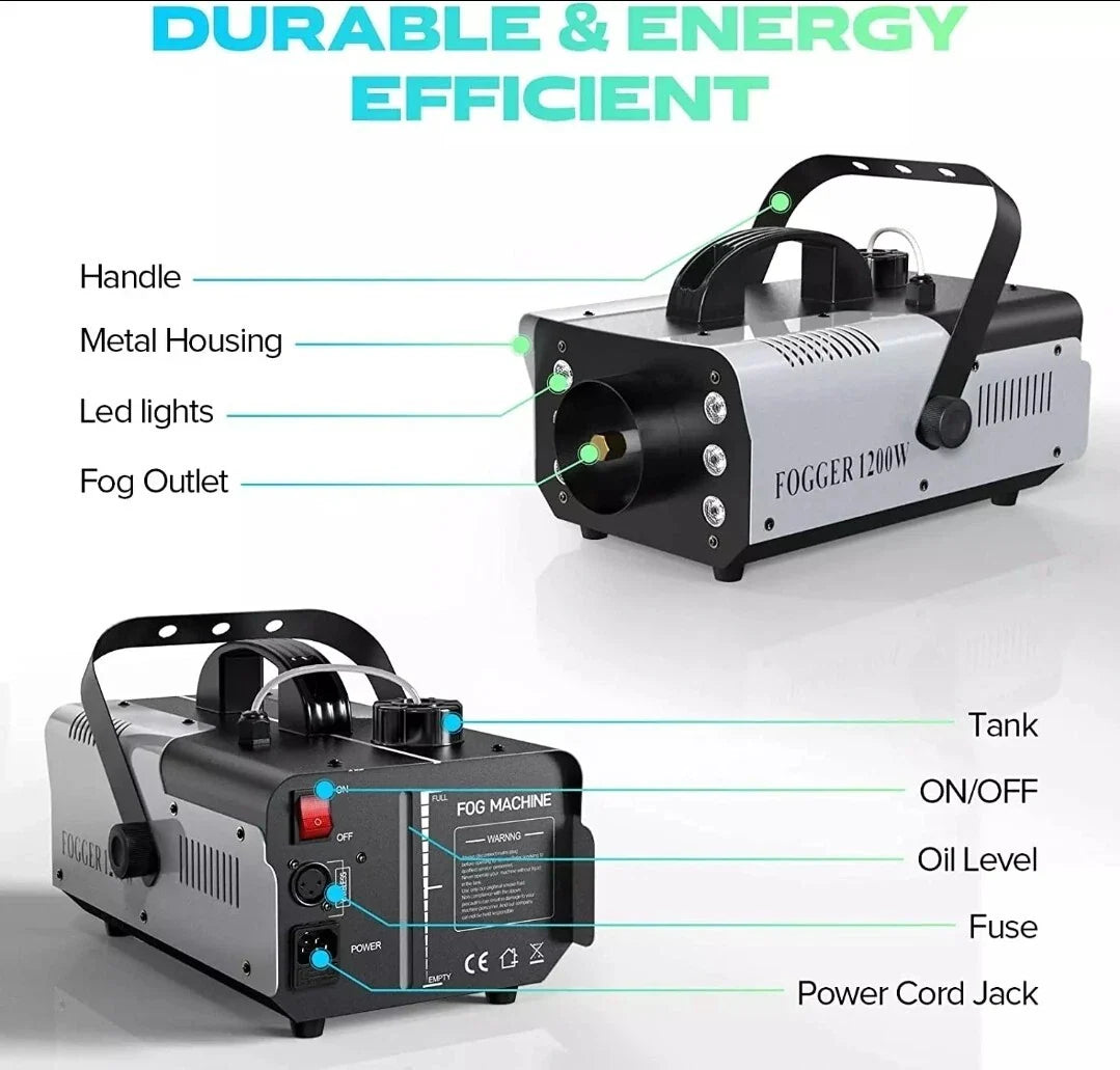 1200W RGB Fog Machine with Remote Control — DJ Stage Weddings UAE
