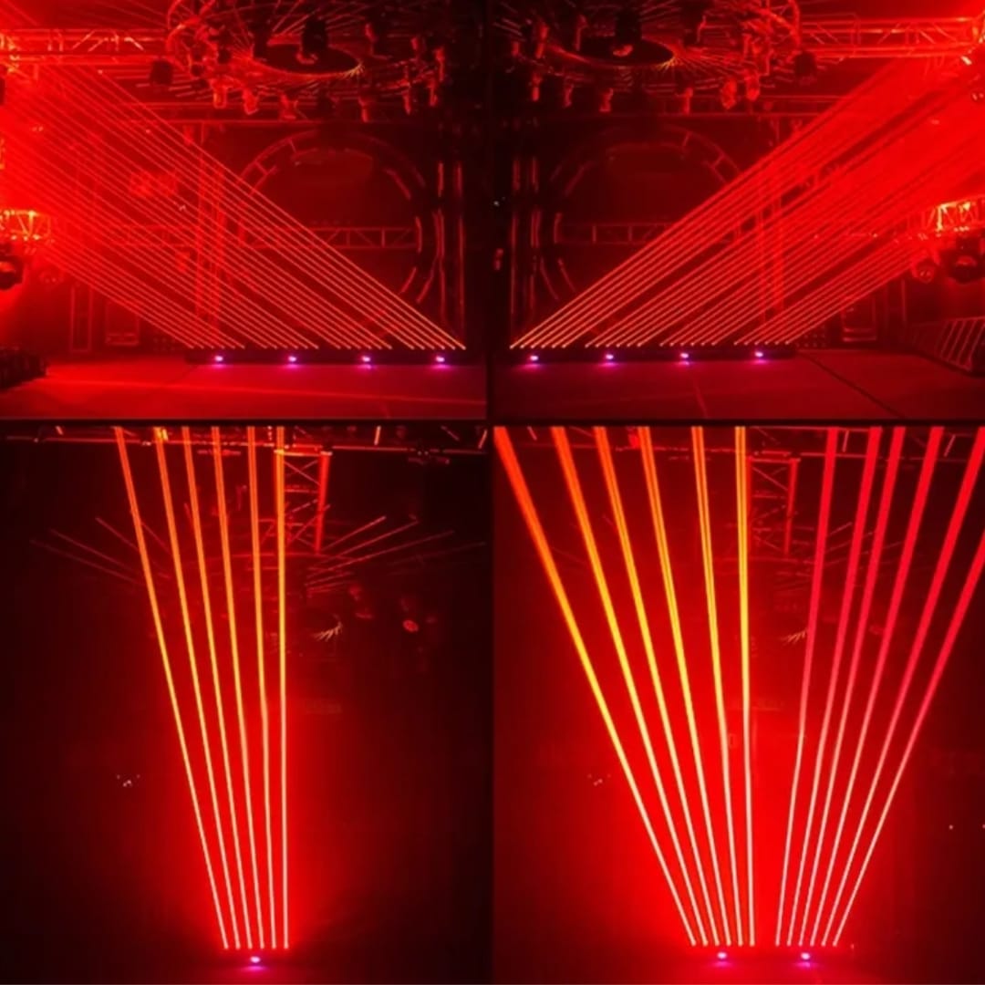 six head red moving stage laser light